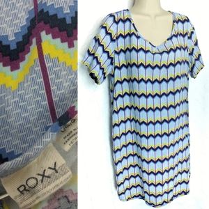 ROXY Chevron Print Shift Dress Sz L